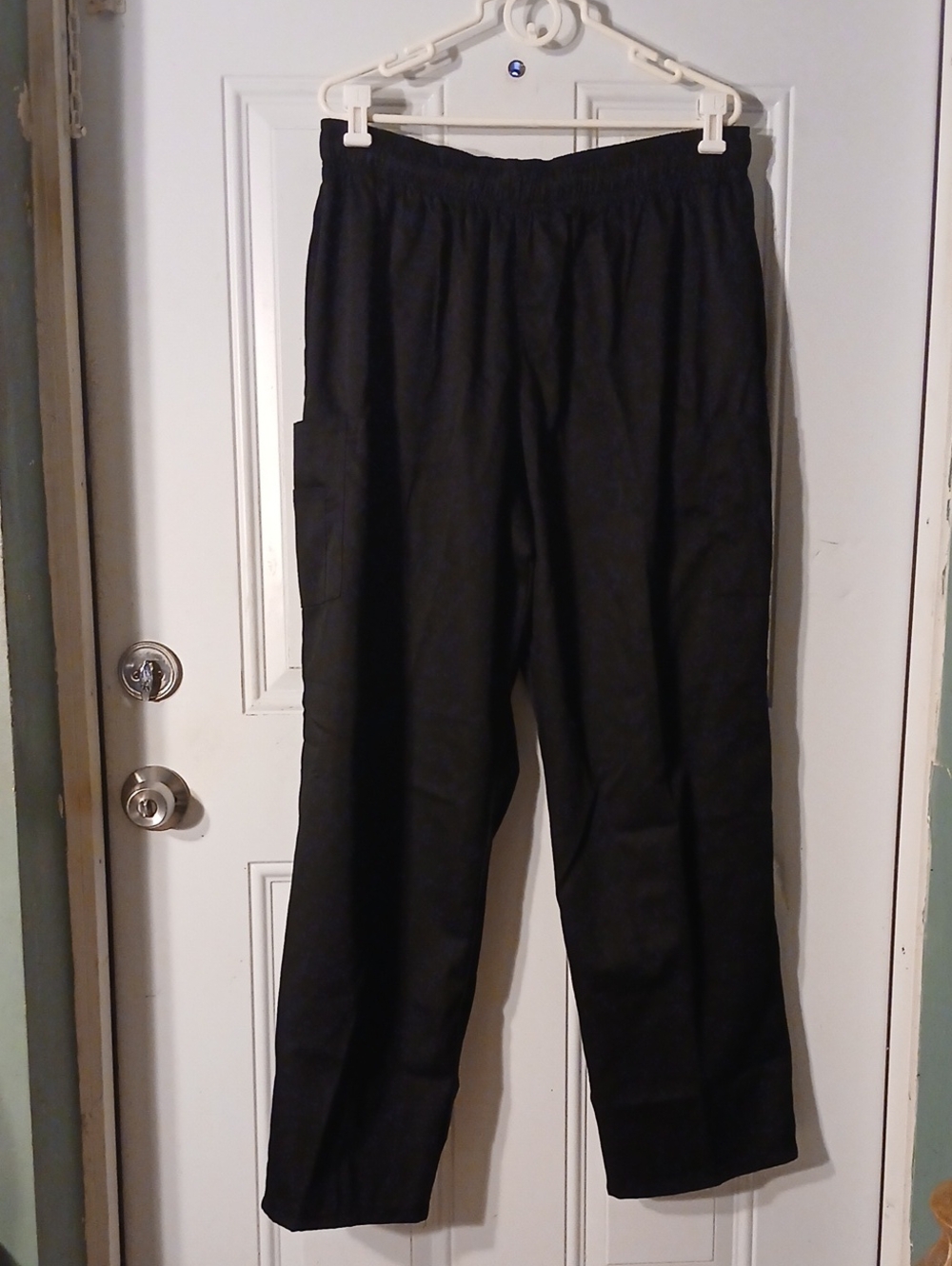 Natural Unifoms Men's Black Elastic- Drawstrin 6 pockets Pants -